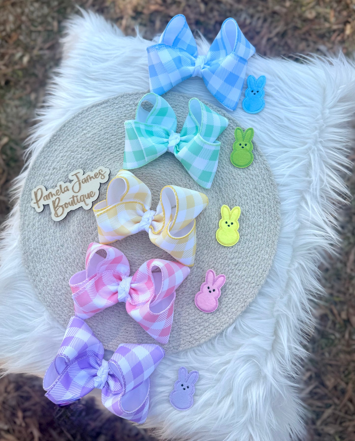 Gingham Ribbon Bows (Individual Colors)