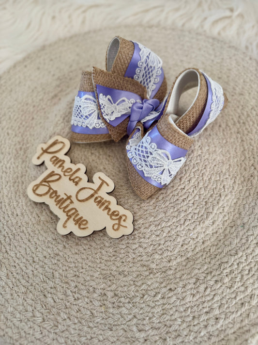 Lilac Burlap Ribbon Bow