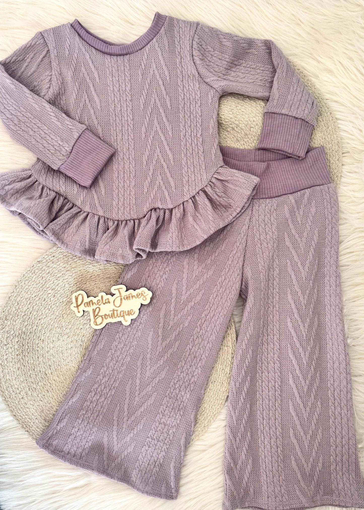 LS Jasmine Top w/Wide Leg Pants-2T