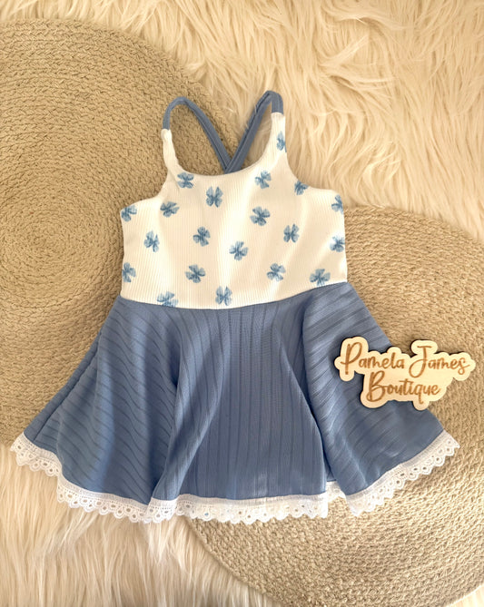 Brielle Cross Back Bodysuit w/Circle Skirt & added trim-9/12M